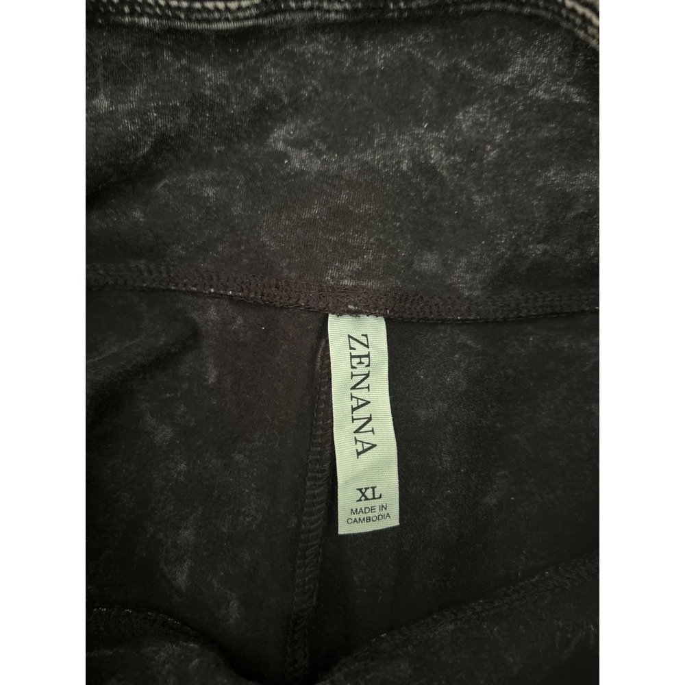 Zenana Mineral Wash Moto Leggings gray/black mineral wash XL Stretch - Picture 4 of 11